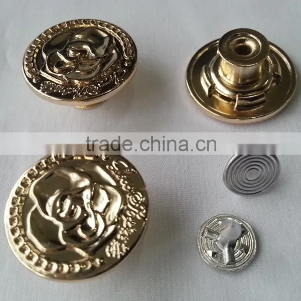 Ligh Gold High Gloss Zinc Alloy Removeable Jeans Tack Button -- JB1412009 photo-3