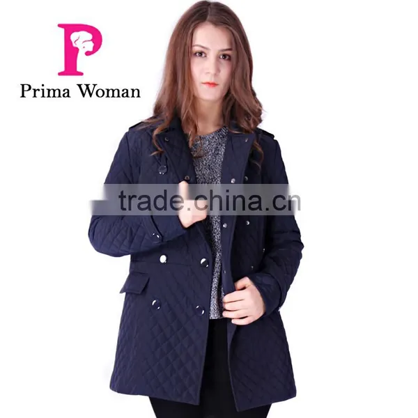 2016 Spring New Design Long Slim Fit Women Lapel Parka photo-2