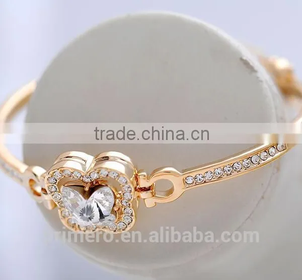 Austria Crystal Rhinestone Gold Charm Bracelets Elegant Butterfly Bangle For Women photo-4