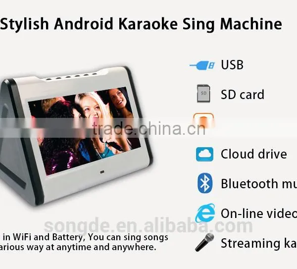 New Designed Karaoke Player With Wireless Mic Built in WiFi USB SD Android Touchscreen Jukebox photo-2