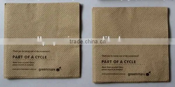 Beverage Dinner Napkin, 1 Ply, 1/4 Fold, 10" x 10", Natural (Packs of 1000) Logo Printed for Restaurant photo-2