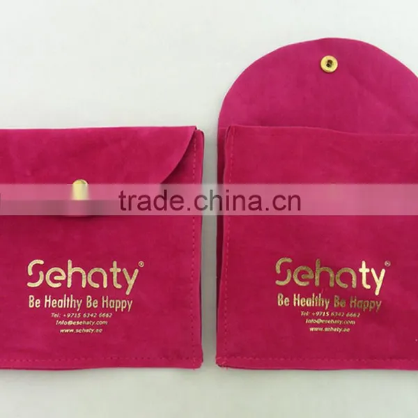 Customized Velvet Bags and Pouches With Falp,hot Stampinglogo photo-3