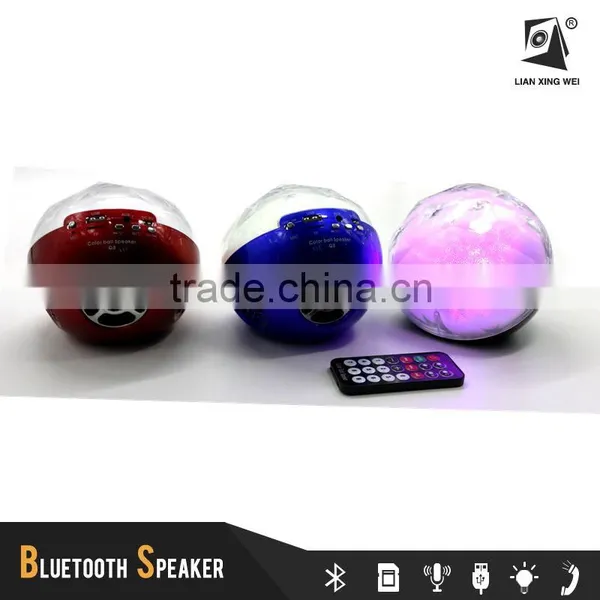 Circular Ball Moder 2016 Music Mini Bluetooth Speaker With FM Radio,LED Light, TF Card Support