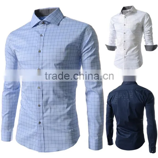 2015 OEM Manufacturer High Quality Long Sleeve Stand Collar Cheap Man Shirt photo-2