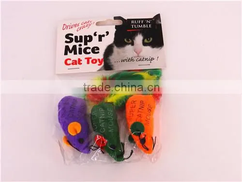 Mouse Shape Cat Toy Ruff Tumble Super Catnip Mouse Cute Toy Mouse With Feather Teasting photo-2