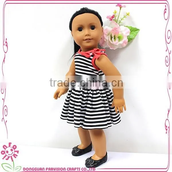 Simple Doll Dress Clothes 100% Cotton ONSALE Striped Outfit for 18 Inch Dolls photo-3