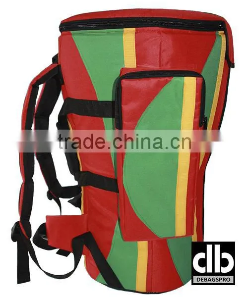 African Djembe Drums Gig Bag PRO Nylon Red Rasta photo-2