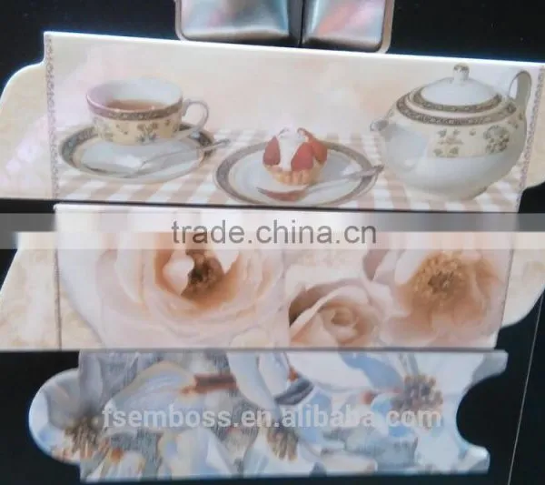 Inkjet Ceramic Relief Decor Border/listello Macthing Wall Tile Length 260/300/350mm photo-3