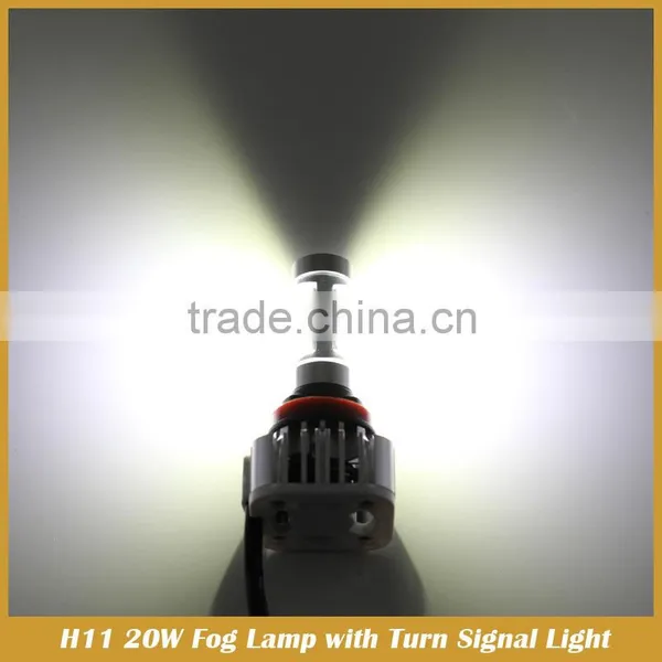 High Power H11 LED Fog Daytime Light Lamp With Amber Turn Signal Light DRL photo-5