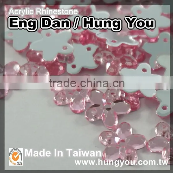Fashion Accessories Made in Taiwan Flower Shape 2 Holes Rhinestones photo-2