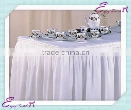 YHK#02 shirred pleats table skirt - polyester banquet wedding wholesale chair cover sash table cloth skirt linen