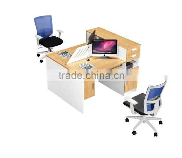 White and Black Staff Working Desk Office Workstation Design With Hang-in Cabinet for USA photo-6