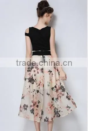 Custom Latest Fashion Designer Printed Woman Skirt Long photo-3