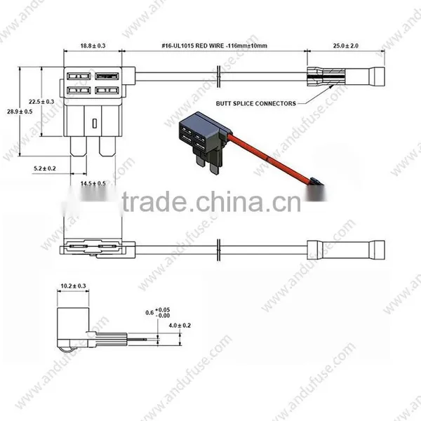 Medium ATM FUSE TAP ADD ON DUAL CIRCUIT ADAPTER AUTO CAR AUTO TERMINALS 20A FUSE photo-4