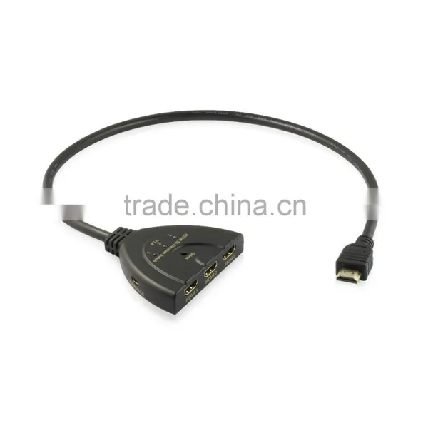 Hot Video Player 4kx2k 3 Ports Bi-direction Hdmi Switch Splitter With Pigtail Cable photo-4