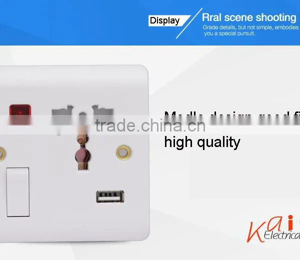 Electrical Multi 3 Pin MF Usb Plug Socket photo-3