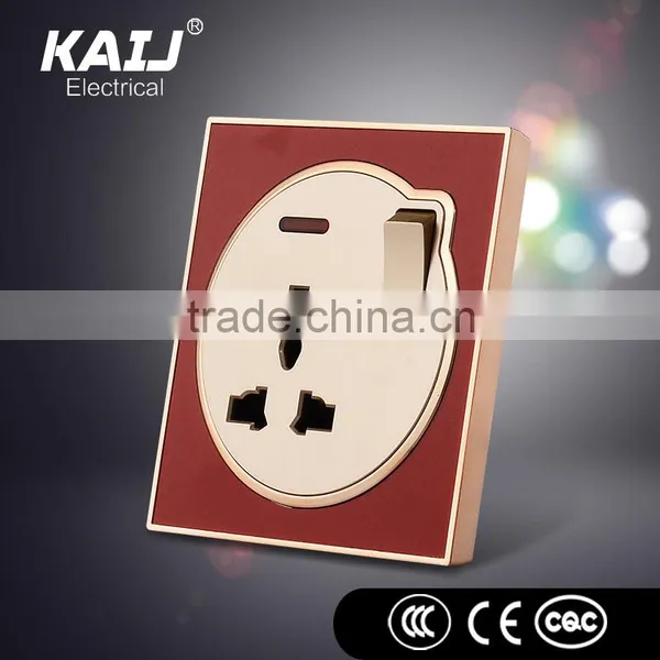 2016 New Design Wall Mounted Luxury Light 13a Single One Gang 3 Pin Universal Switch Socket for Home Hotel photo-2