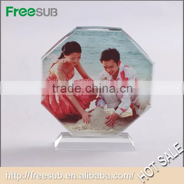L160*H160*W35mm Octagonal Screen Blank 3D Sublimation 3d Pictures in Crystal photo-3