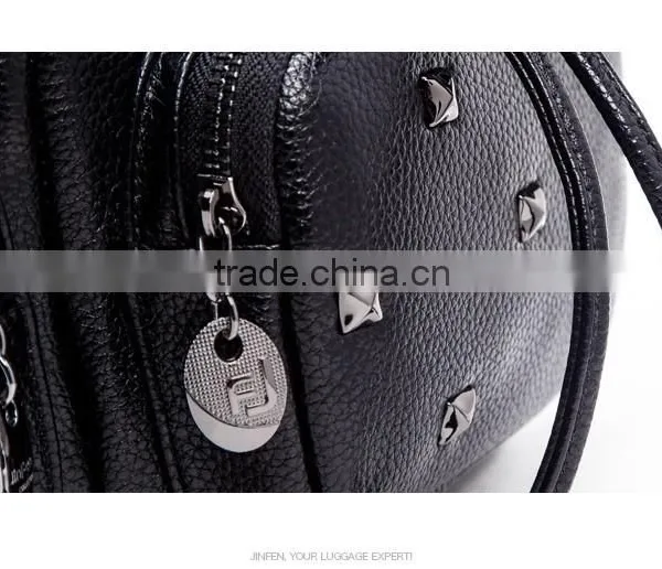 Wholesale Fashion Custom Women High School Leather Backpack photo-6