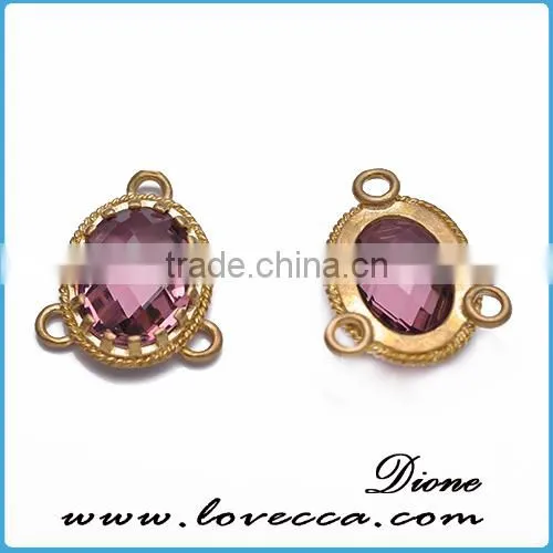 Valentine Gift Jewelry Charms Ruby Glass Pendant Drop Inlay Gold Plating Jewelry photo-2