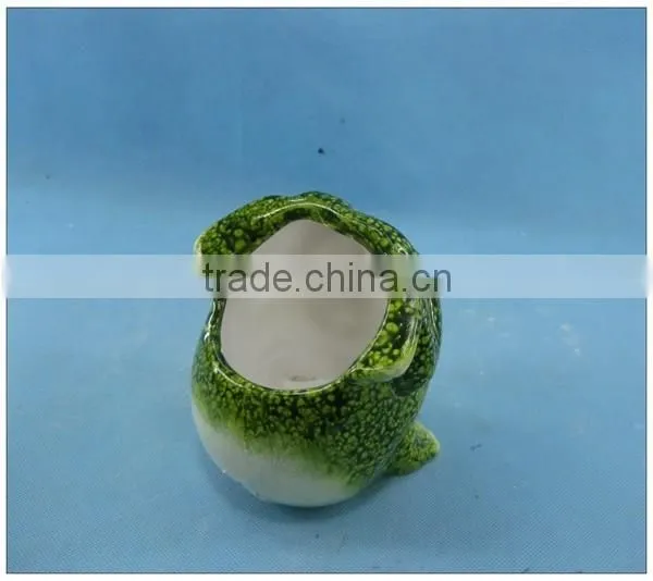 Ceramic Frog Garden Pot, Pottery Garden Decoration Flower Pot, Garden Frog Planter photo-3