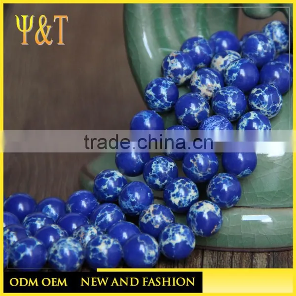 China Factory Different Size Round Ocean Blue Lapis Tile With Hole for Bracelets Necklace (KB-002)