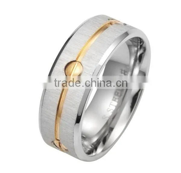 Impressive 316L Stainless Steel Mens Ring Band Silver Gold Fashion Brand Rings Jewelry photo-3