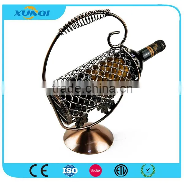 Crescent Portable Wine Bottle Holder/Decorative Wrought Iron Wine Rack XQ1299