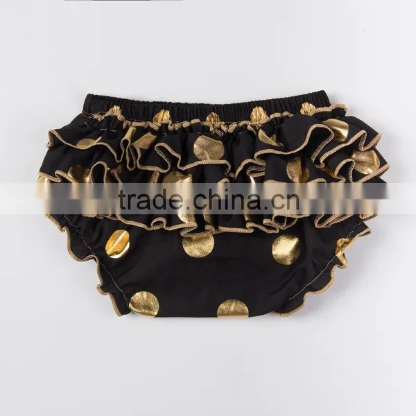 2016 Baby Bloomer Wholesale Price Cotton Baby Girl Flower Bloomer Top Quality Kids Gold Polk Dot x Bloomer From China photo-3