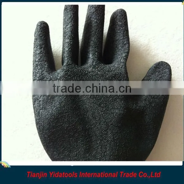 Nylon Lined Black Latex Palm Gloves photo-2