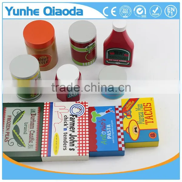 Fun Durable Wooden Food Set for Years of Play Wooden a Basket of Seasoning Bundle Wood Version photo-6