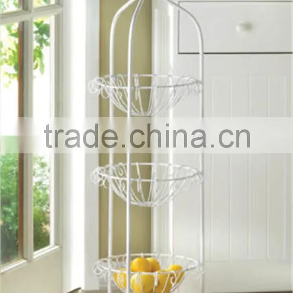 3-tier Rotatable Floor Standing Flower/Fruit/Vegetable Stand Basket photo-3