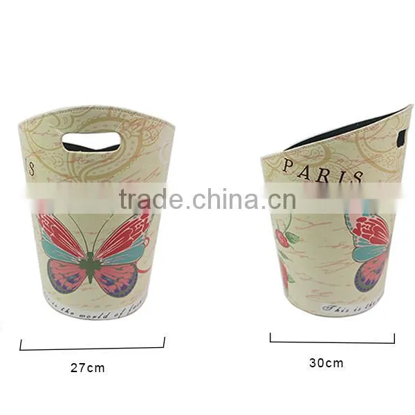 Living Room Bathroom Trash Can, Leather Trash Bin Without Lid photo-3