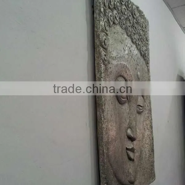 Silver Indoor Bali Wall Buddha Head Polyresin Decoration photo-2