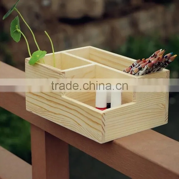 Eco-friendly Custom Unfinished Desktop Wooden Pen Holder photo-4