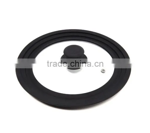 The Large Universal Pot Pan Lid Tempered Glass Cover With Silicone Rim photo-6
