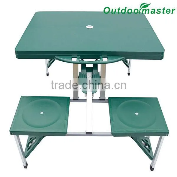 Garden ABS Plastic 4 Seats Folding Aluminum Suitcase Picnic Table photo-3