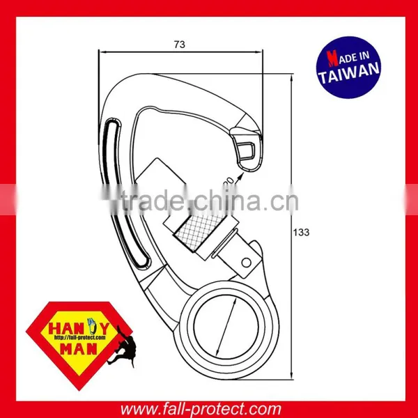 A140-22KSG Industrial Safety Forged Aluminum Captive Eye CE Standard Screw Gate Quicklock Locksafe Carabiner photo-4