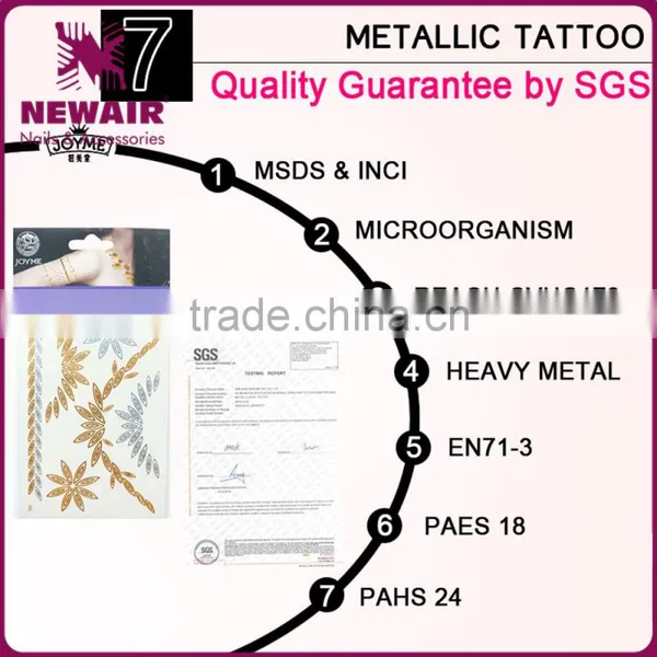 Waterproof Body Safe Metal Jewel Temporary Tattoo Sticker photo-5
