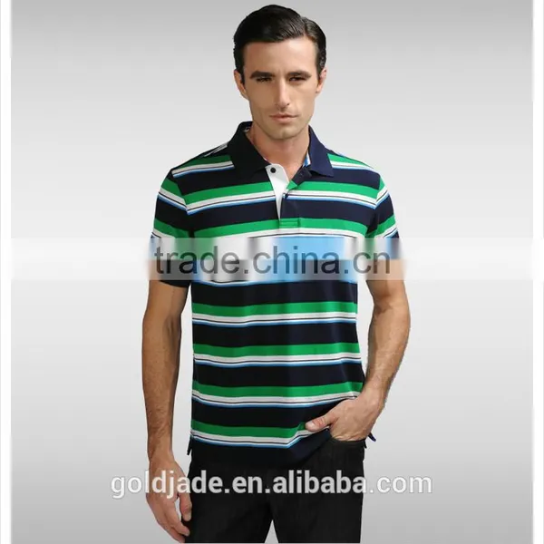 Wholesale Cotton Stripes Design Shirts Men Polo T-shirt photo-5