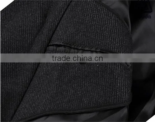 Newest Style Men's Woollen Coat Wool Polyester Fabric photo-2