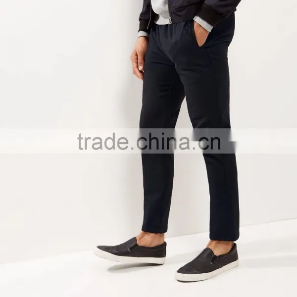 Custom 100% Black Straight Leg Smart Joggers Looser Fit Sweater Pants With Double Pocket Sides For Men Wholesale photo-5