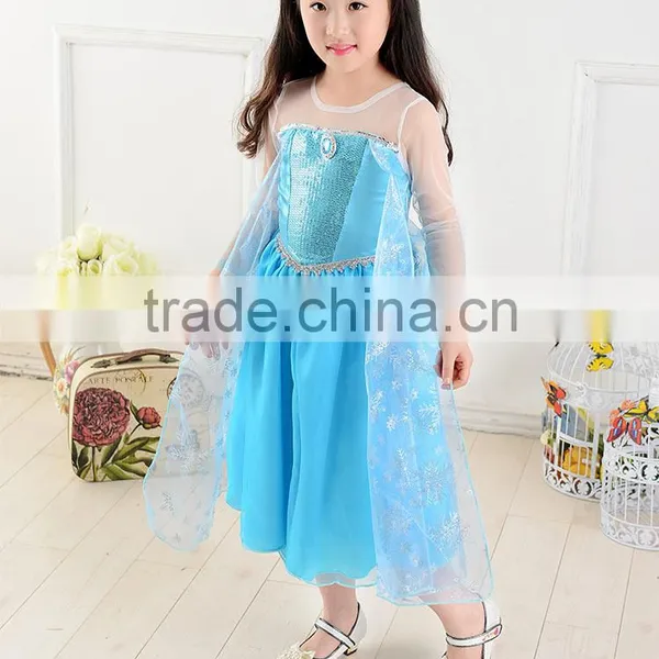 New Arrival Baby Girls Princess Wedding Dress Kids Costume Dress Children Snow Glitter Sequin Party Dress photo-5