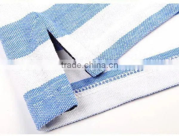 High Quality Latest White And Green Stripe Polo Shirts Pattern For Men 100% Cotton photo-5