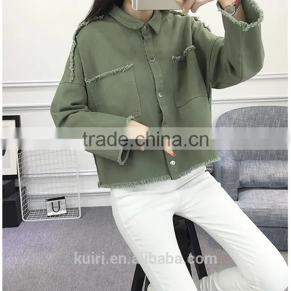 2017 Spring Autumn White Denim Jacket Women Basic Coats Printed Long Sleeve Casual Loose Woman Jeans Jackets Plus Size O Nzwt-89 photo-5