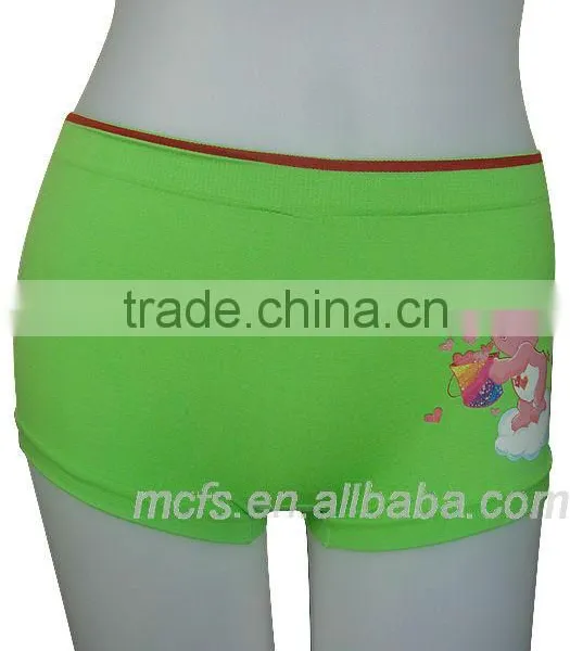 Green Cartoon Printing Women Boxers Underwear Seamless Ladie's Boxer Shorts Panty photo-3