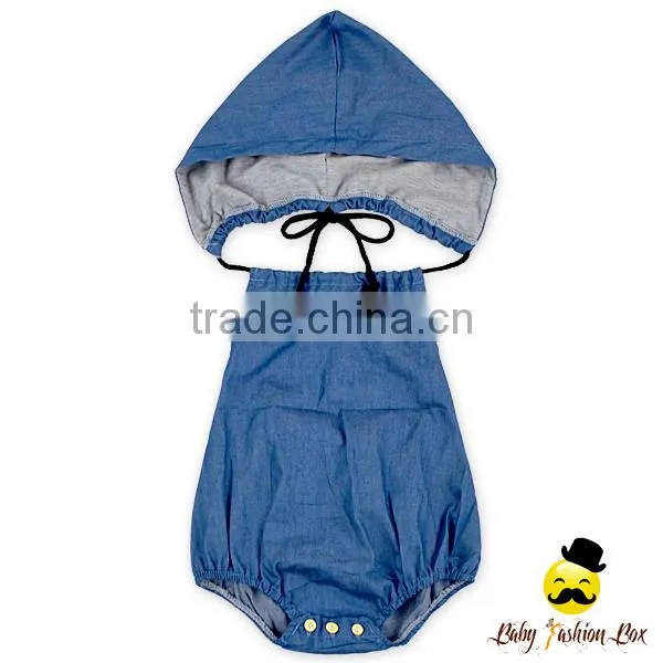 HYB172 Yihong 2017 New Design Designer Punjabi Suits Denim Hooded Toddle Girls Casual Wear Baby Girl Romper photo-5