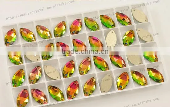 High Quality Very Thin Cyrstal Glass Sew on Stone for Wedding Dress photo-2