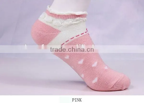 100%cotton Pretty Lace Love Heart Pattern Women Socks photo-3