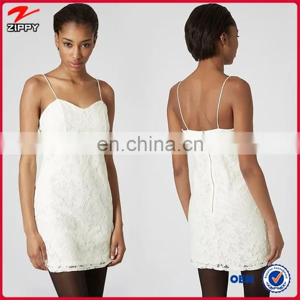 Halter Neck White Cotton Lace Tunic Dress